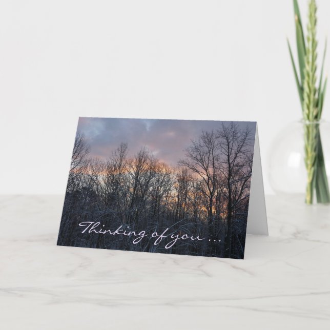 Cartão Inverno Sunrise Pensando em você (Frente)