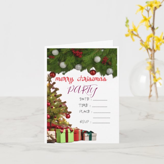 Cartão invitation christmas party (Flor Amarela)