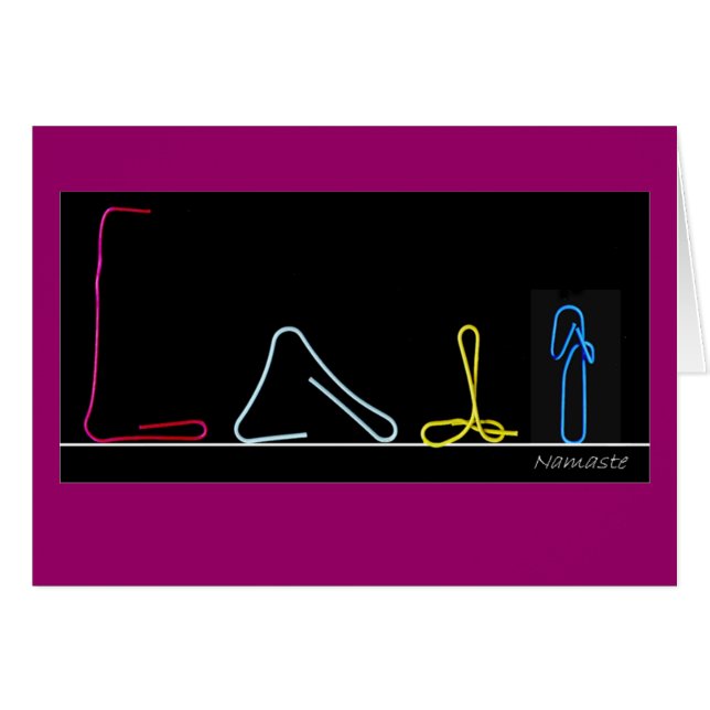 Cartão Ioga dos grampos de papel (Frente Horizontal)