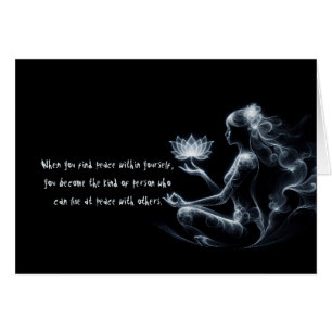 Cartão Ioga Instrutor Lotus Meditação Pose Brilhante