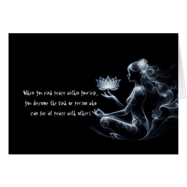 Cartão Ioga Instrutor Lotus Meditação Pose Brilhante (Frente horizontal)
