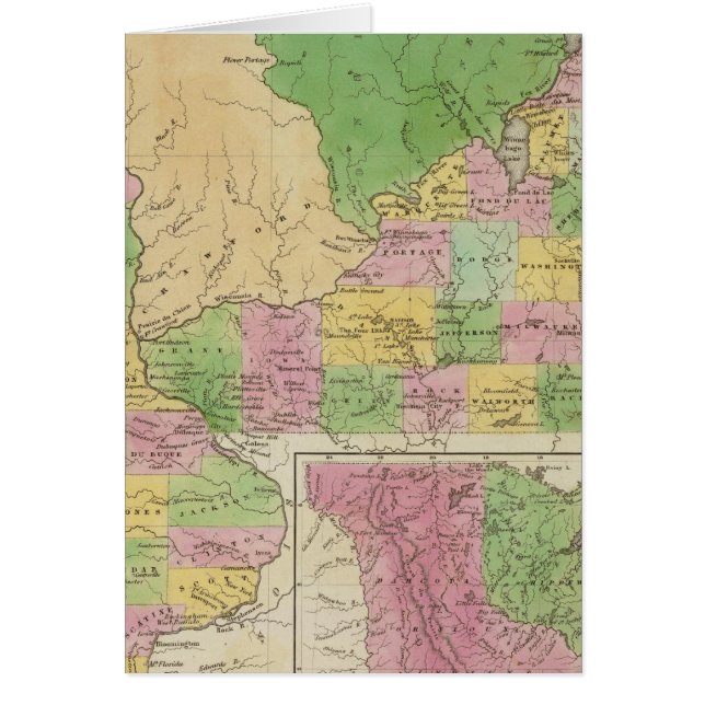 Cartão Iowa E Wisconsin (Frente)