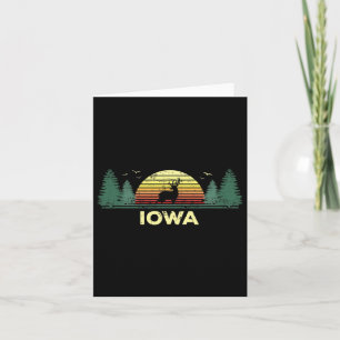Cartão Iowa Vintage Deer Hunting Sunset Souvenir