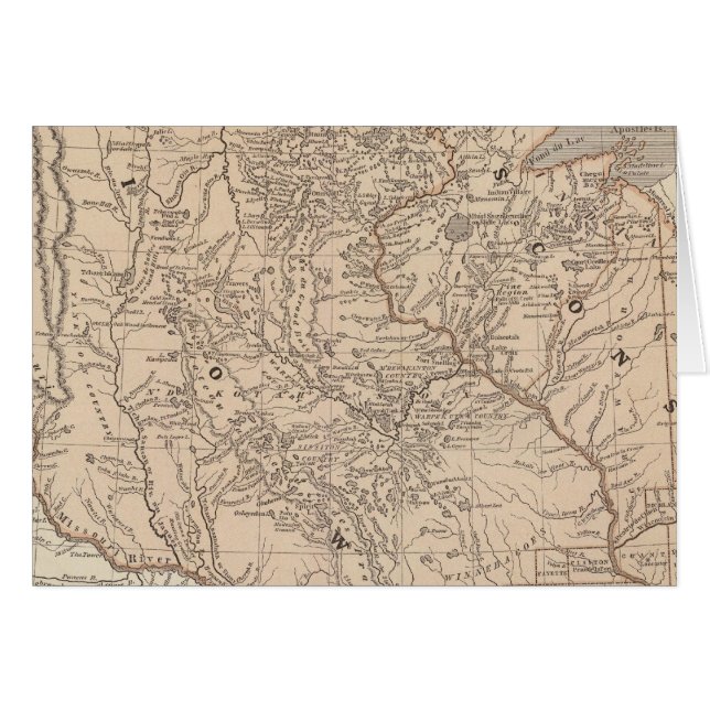 Cartão Iowa, Wisconsin (Frente Horizontal)