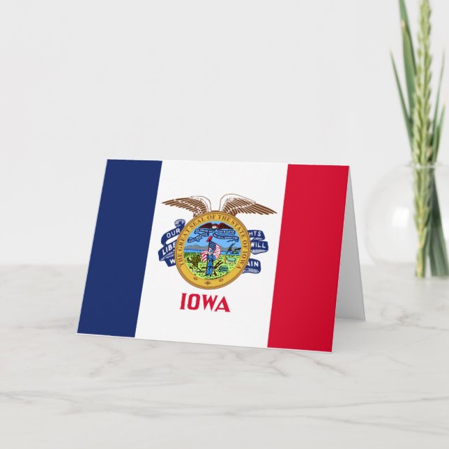 Cartão Iowan Flag & Seal, Flag of Iowa (Frente)