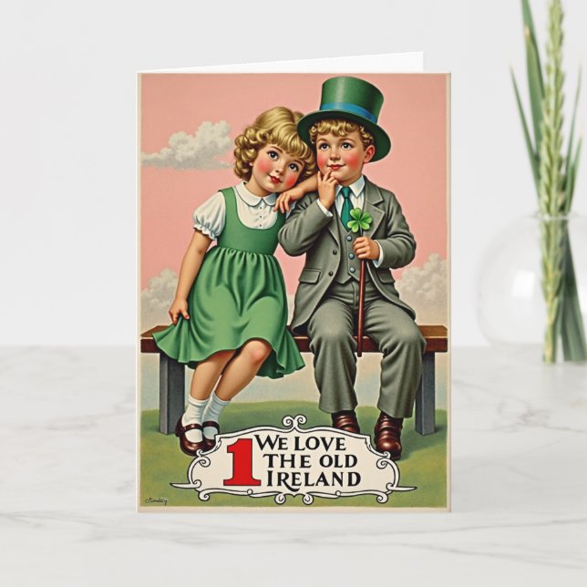Cartão Ireland Kids Vintage Scene Card (Frente)