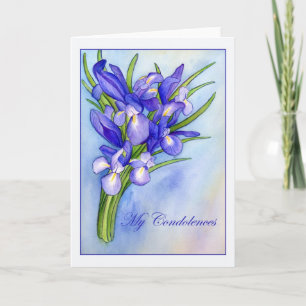 Cartão Iris Bouquet "My Condolences" Greeting Card