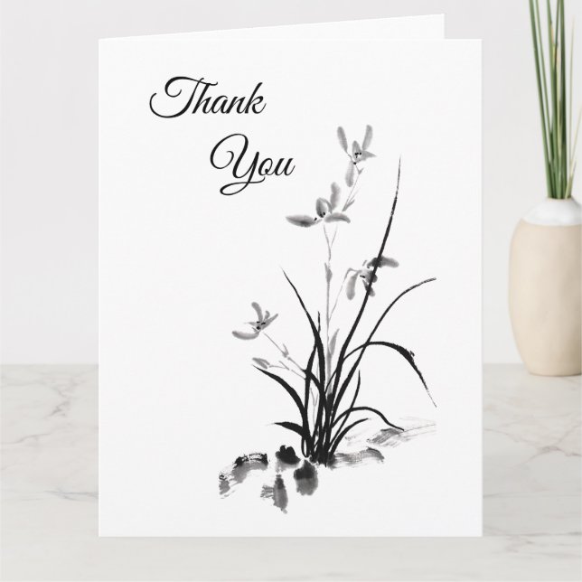 Cartão Íris chinesa - bw (Frente)