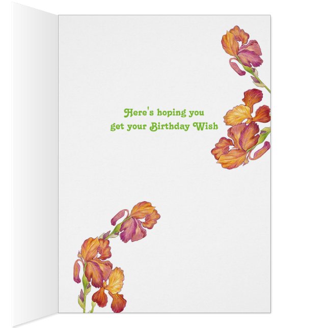 Cartão Iris de Aniversário de Desejo (Interior (direita))