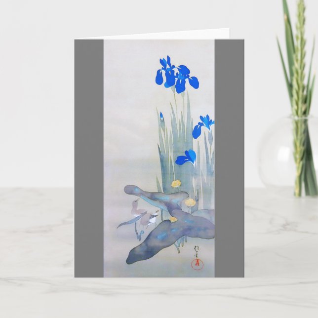 Cartão Iris e Bird, Watanabe Seitei (Frente)