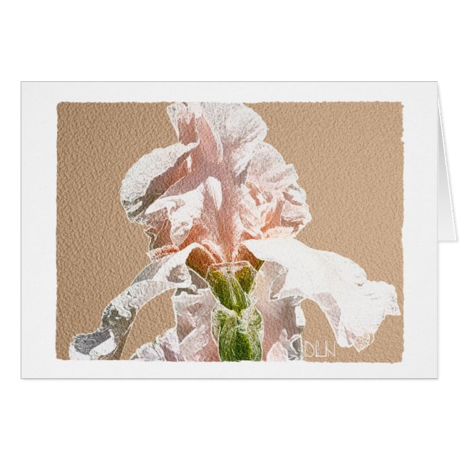 Cartão Iris Fllower/Floral/Watercolor Look (Frente horizontal)