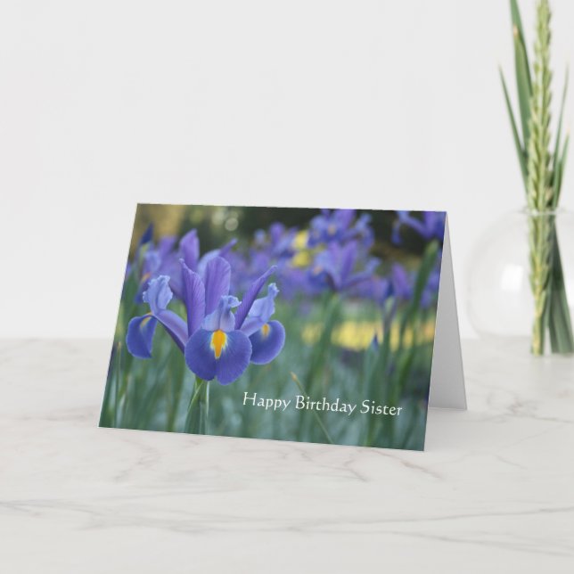 Cartão Iris Happy Birthday Sister greeting card (Frente)