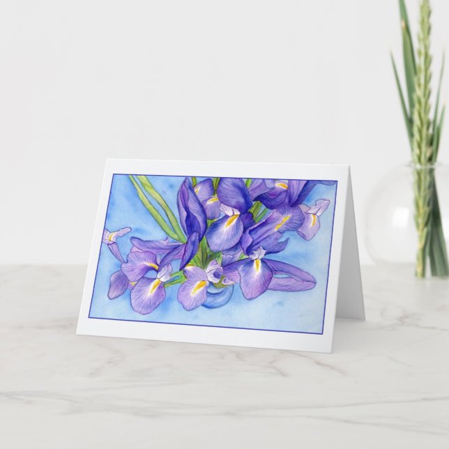 Cartão Iris Vase Greeting Card (Frente)