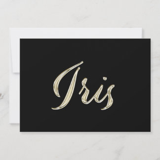 Cartão Iris white gold Handwriting Karte