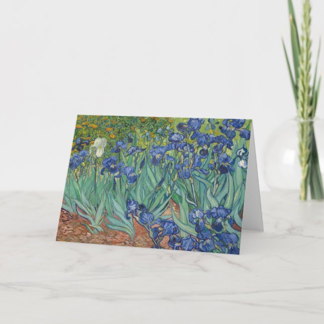 Cartão Irises, Floral Oil Painting, Vincent Van Gogh (Frente)