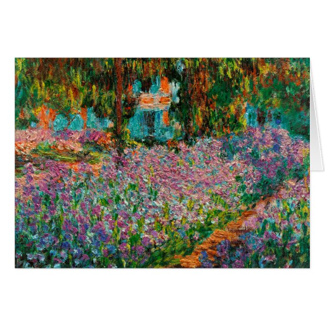 Cartão Irises Monet Garden Flores Giverny (Frente Horizontal)