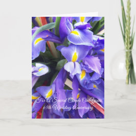 Cartão Irises Personalizou 65º Aniversário de Casamento