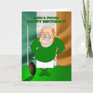 Cartão Irish and Proud Rugby Birthday Card