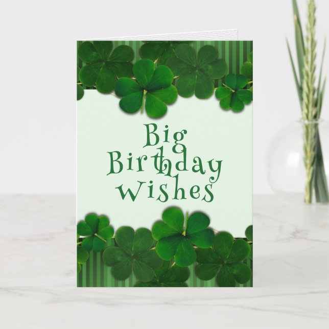 Cartão Irish Birthday Girl or Guy Big Card From All (Frente)
