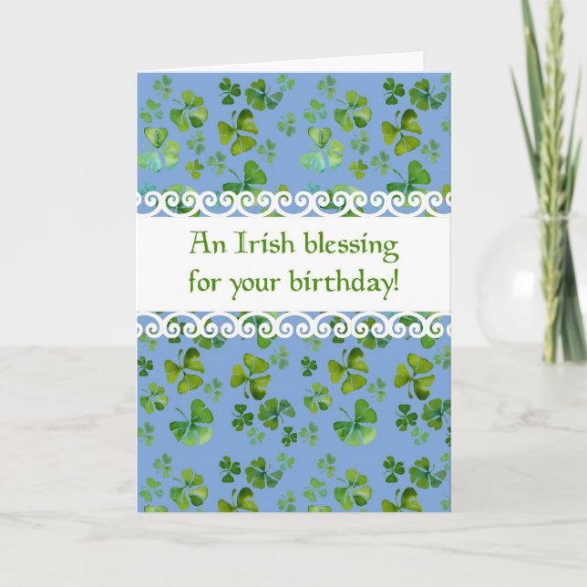Cartão Irish Blessing Birthday Card (Frente)