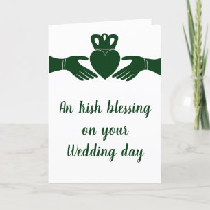 Cartão Irish Blessing Claddagh Heart Customizable Wedding