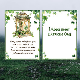 Cartão Irish Blessing May Peace n Plenty Saint Patrick's
