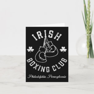Cartão Irish Boxing Club - Filadélfia das luvas de boxim