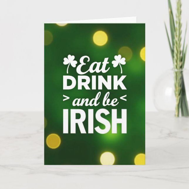 Cartão Irish Cheer Glitter Texture Card (Frente)