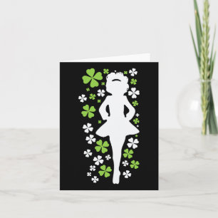 Cartão Irish Dancer Silhouette Clover Ireland Shamrock Ir