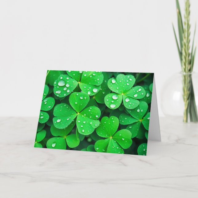 Cartão Irish Good Sorck Clovers De Quatro Folhas (Frente)
