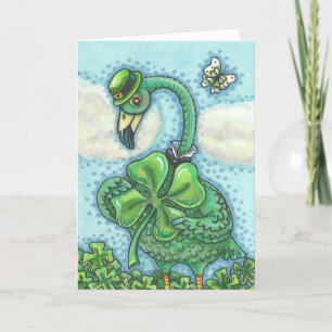 Cartão Irish Green Flamingo HAPPY ST. PATRICK'S DAY CARD