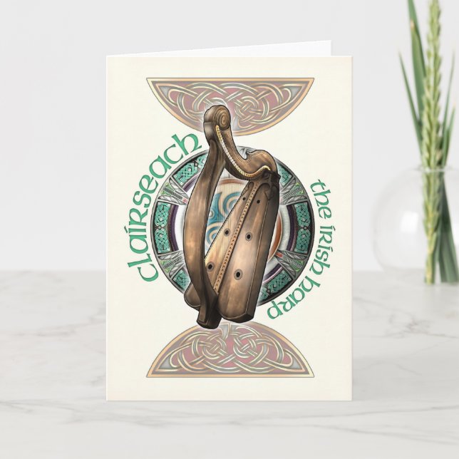 Cartão Irish Harp Greeting Card (Frente)