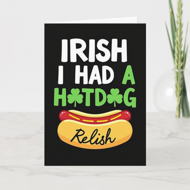 Cartão Irish Hotdog St Patricks Day Card (Frente)