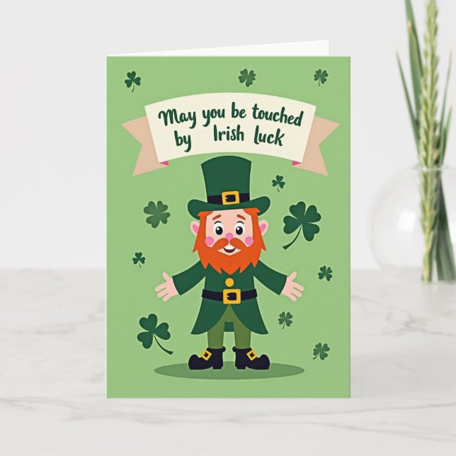 Cartão Irish Luck Leprechaun Card (Frente)