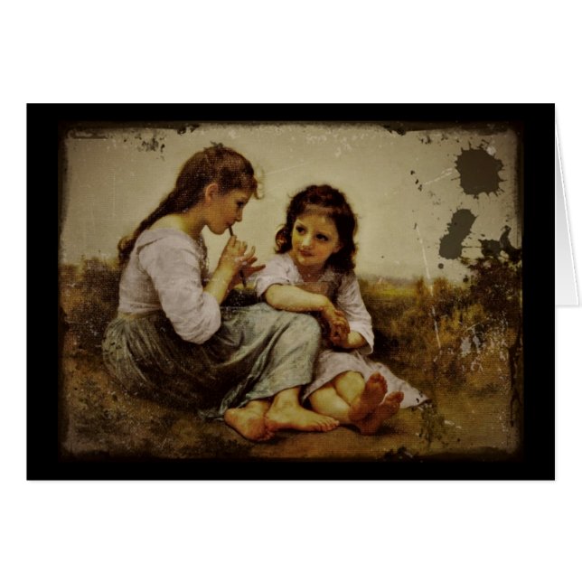 Cartão Irish Penny Whistle Girls (Frente Horizontal)