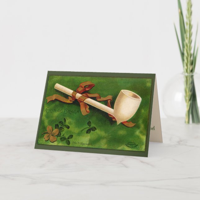 Cartão Irish Pipe St. Patrick's Day Greeting Card (Frente)
