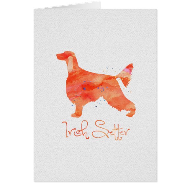 Cartão Irish Setter Watercolor Design (Frente)