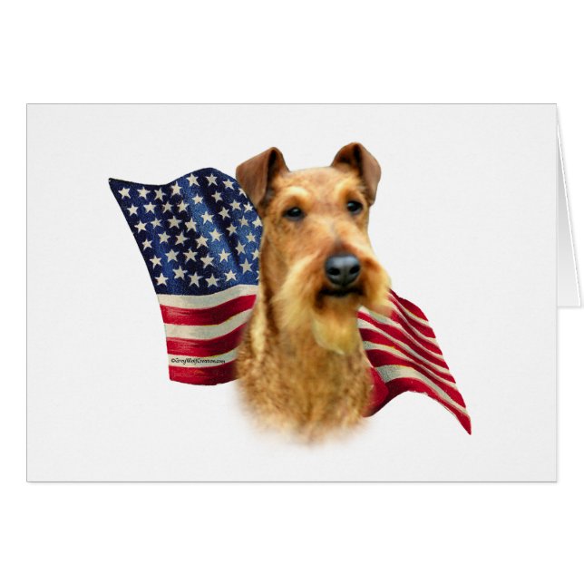 Cartão Irish Terrier Flag (Frente Horizontal)