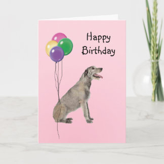 Cartão Irish Wolfhound, Balões de Aniversário