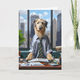 Cartão Irish Wolfhound Businessman para Dia de os pais