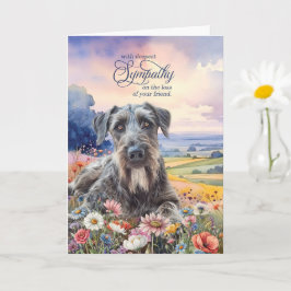 Cartão Irish Wolfhound Dog with Wildflowers Pet Sympathy