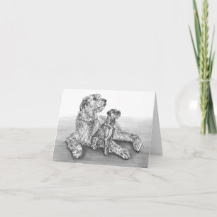 Cartão Irish Wolfhound Dogs Drawing by Kelli Swan