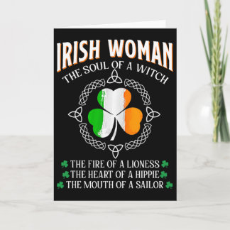 Cartão Irish Woman The Soul Of A Witch Shamrocks _1 