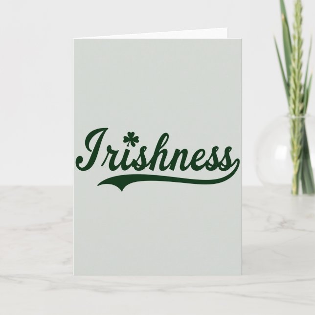 Cartão Irishness Shamrock Green Pattern Card (Frente)