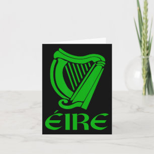 Cartão Irlanda Eire Eireann Orgulho Irlandês Harpa Gaélic