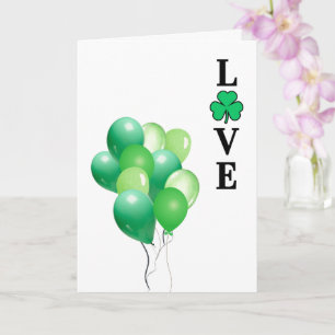 Cartão Irlanda Irlandês AMOR Balão Verde Diversão