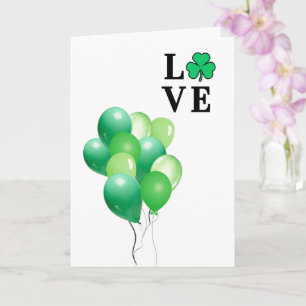 Cartão Irlanda Irlandês AMOR Balão Verde Diversão