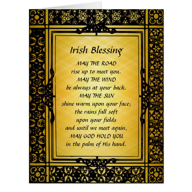 Cartão Irlandês abençoando o caminho para se encontrar co (Frente)