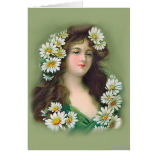 Cartão Irlandês Colleen do vintage