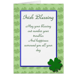 Cartão irlandês das bênçãos